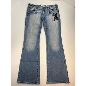 Puzzle Brand Jeans Women's 13/14 Low Rise Boot Cut Flare Flap Pockets Western